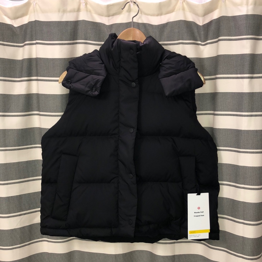 NWT Lululemon Wunder Puff Cropped Vest - Black - Size 6